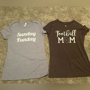 Football T-shirts new and unused Size Large but fits like a Medium